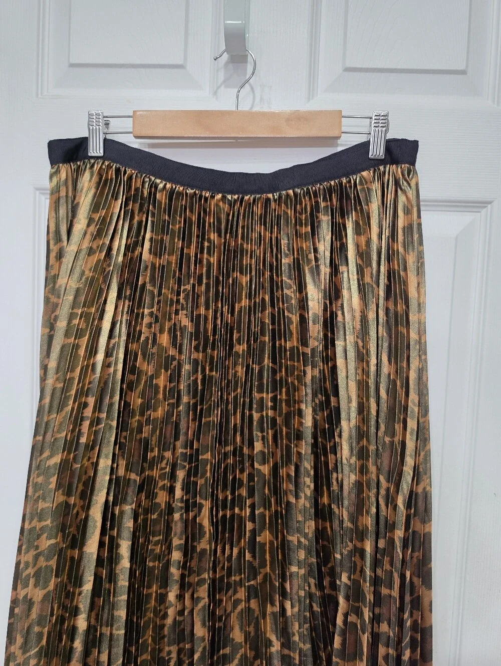 J.Crew women’s Paulina Foil Leopard Midi Pleated Skirt Size 12 NWT